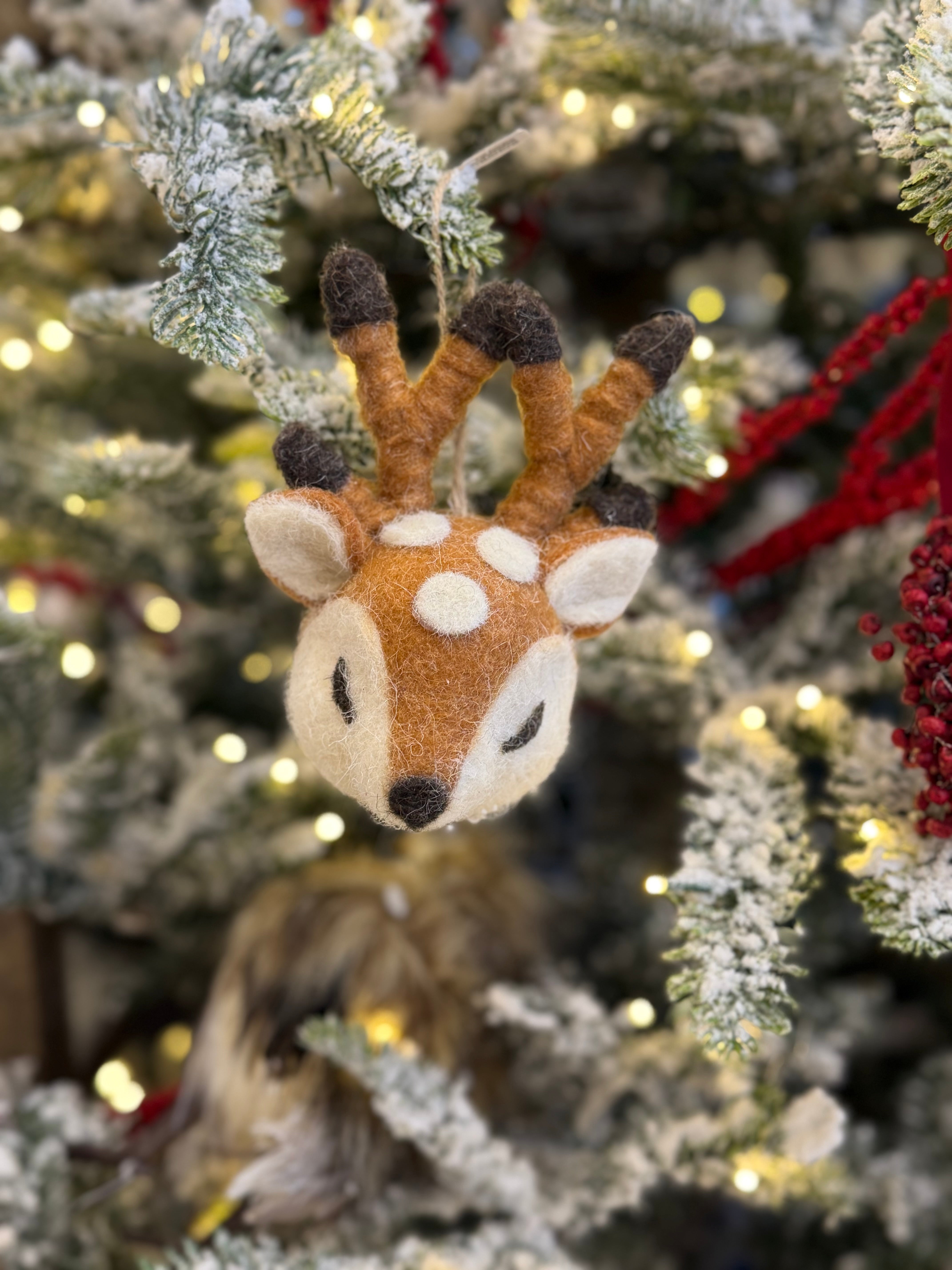 Felt Reindeer Head Ornament