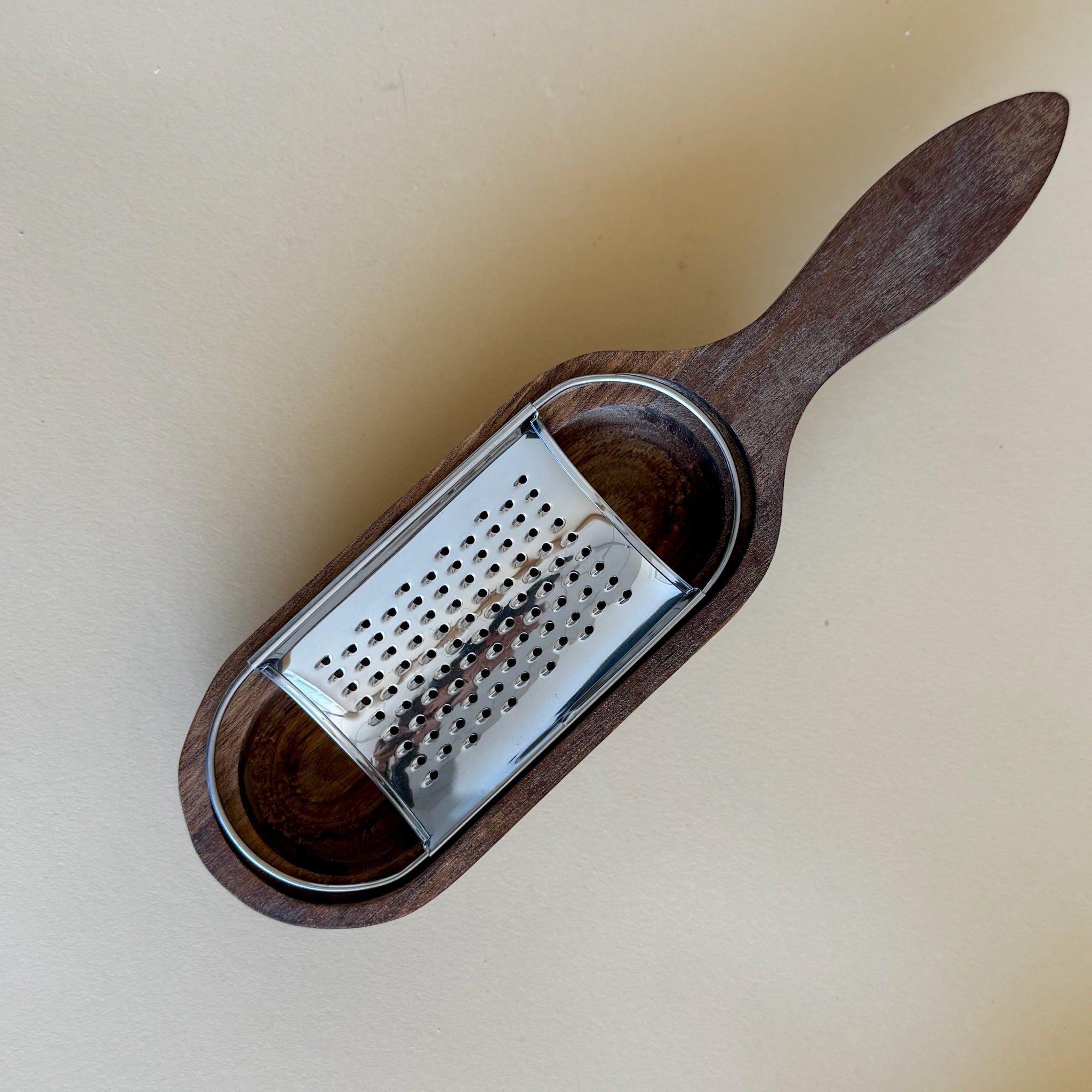 Wood & Stainless Steel Cheese Grater