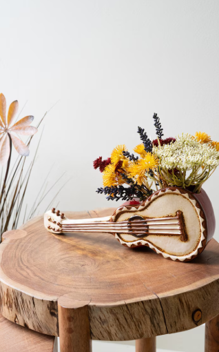 Ceramic Guitar Planter