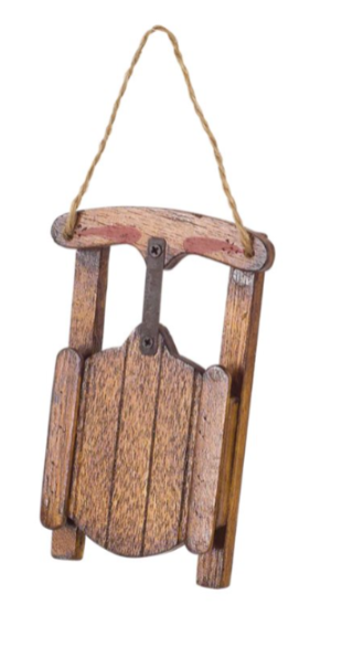 Wood Sled Ornament