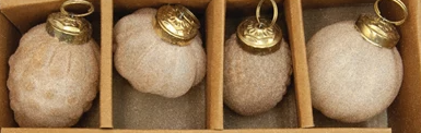 Flocked Glass Ornaments