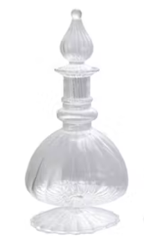 Blown Glass Ribbed Decanter with Stopper