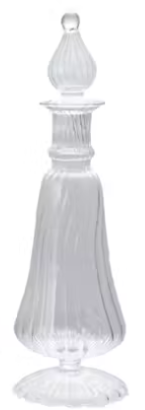 Blown Glass Ribbed Decanter with Stopper