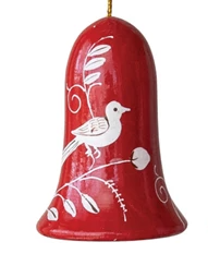 Hand-Painted Wood Bell Ornament