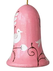 Hand-Painted Wood Bell Ornament