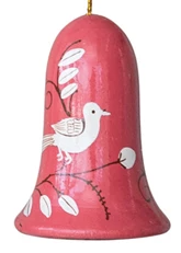 Hand-Painted Wood Bell Ornament