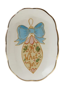 Gold Rim Holiday Trinket Dish