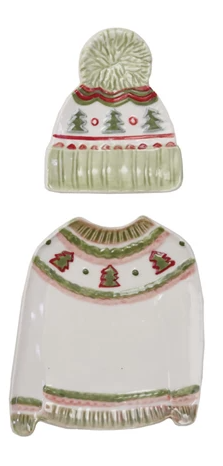 Holiday Sweater & Hat Plate Set