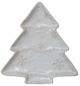 Snowflake Tree Stoneware Plate
