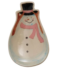 Hand-Painted Mini Stoneware Holiday Dish