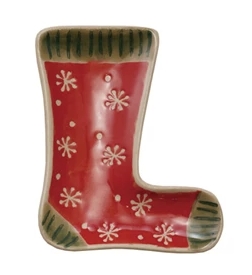 Hand-Painted Mini Stoneware Holiday Dish