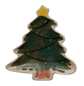 Hand-Painted Mini Stoneware Holiday Dish