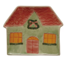 Hand-Painted Mini Stoneware Holiday Dish