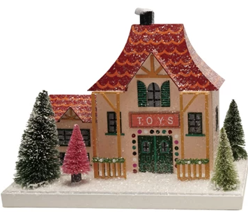 Paper North Pole Village Building with LED Light
