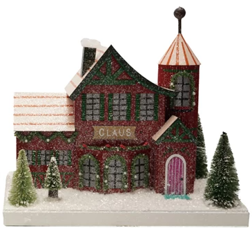 Paper North Pole Village Building with LED Light