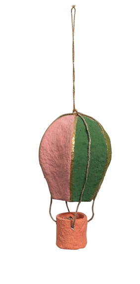 Paper Mache Hot Air Balloon Ornament