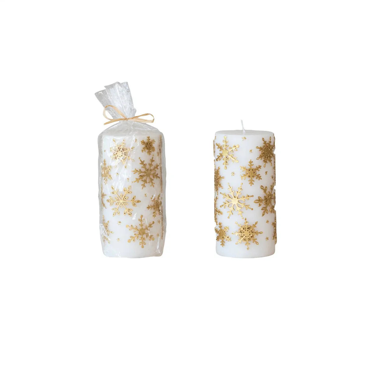 Snowflake Embossed Pillar Candle