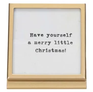 Metal & Glass Frame with Easel & Saying