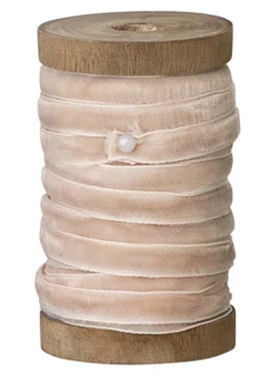 Velvet Ribbon on Wood Spool - 10 Yard 1/4"W