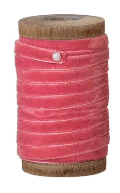 Velvet Ribbon on Wood Spool - 10 Yard 1/4"W