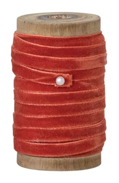 Velvet Ribbon on Wood Spool - 10 Yard 1/4"W