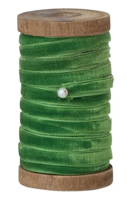 Velvet Ribbon on Wood Spool - 10 Yard 1/4"W