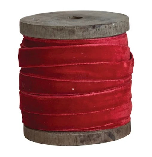 Velvet Ribbon on Wood Spool