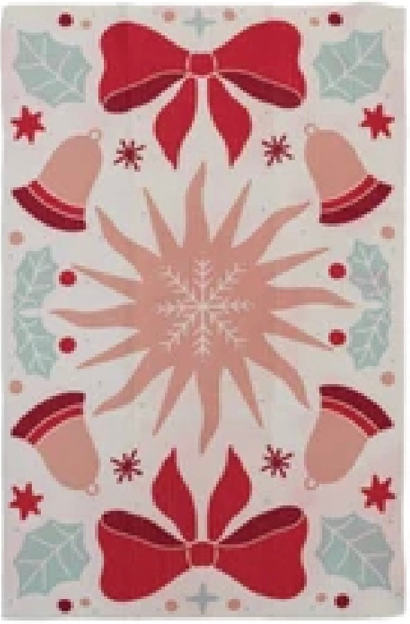 Printed Recycled Microfiber Tea Towel with Holiday Pattern