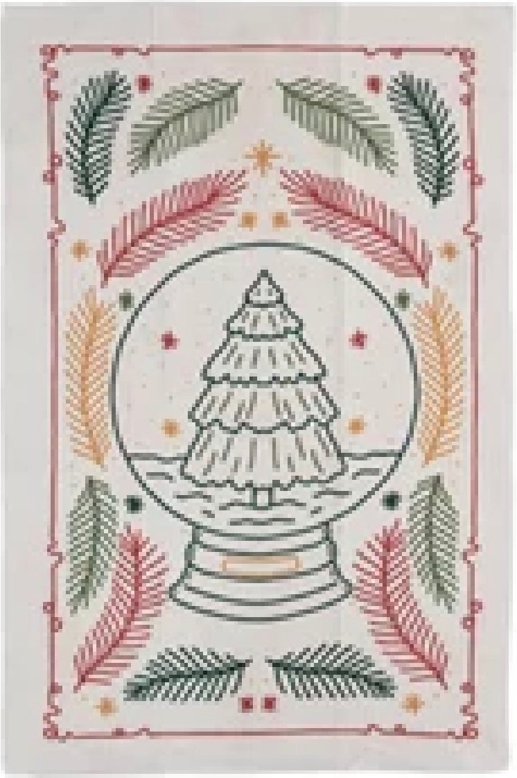 Printed Recycled Microfiber Tea Towel with Holiday Pattern