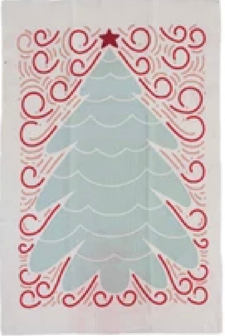 Printed Recycled Microfiber Tea Towel with Holiday Pattern