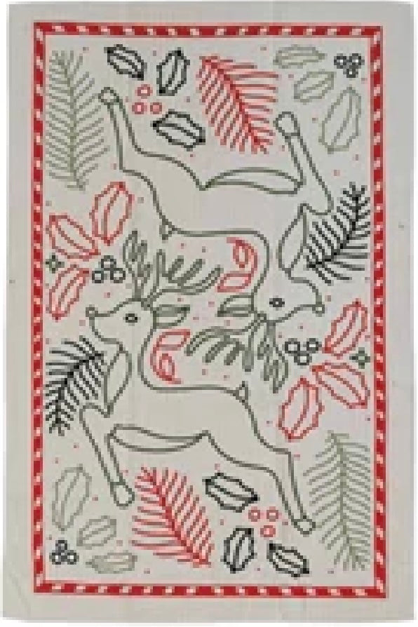 Printed Recycled Microfiber Tea Towel with Holiday Pattern