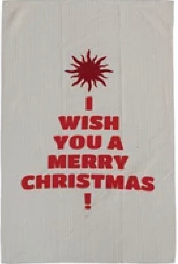 Printed Recycled Microfiber Tea Towel with Holiday Pattern