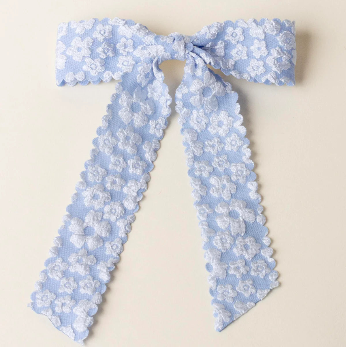 Flower Scallop Hair Bow