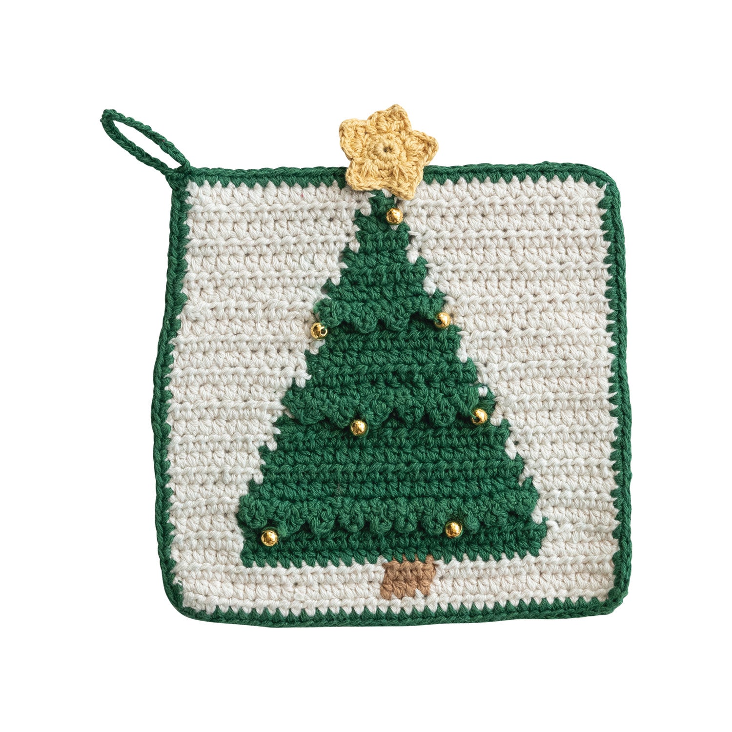 Crocheted Christmas Tree Pot Holder