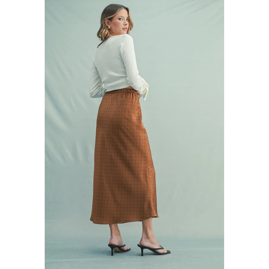 The Lucie Satin Midi Skirt