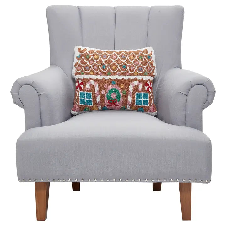 Pastel Gingerbread House Hook Pillow