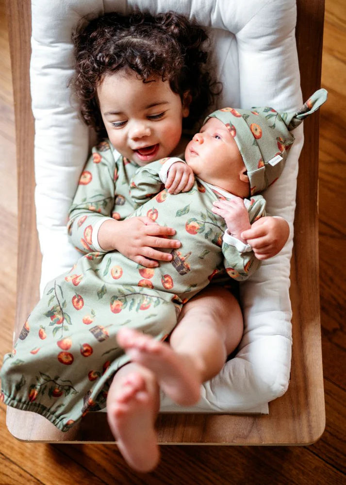 Organic Cotton Newborn Gown and Hat Set