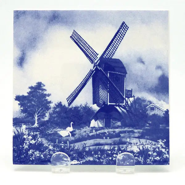 Windmill and Geese Dutch Delft