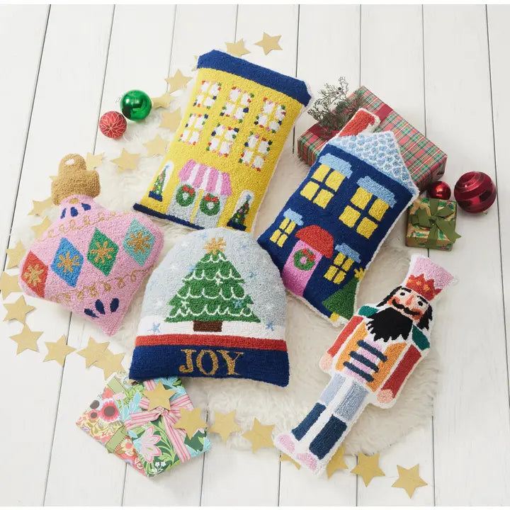Blue House Shaped Hook Pillow