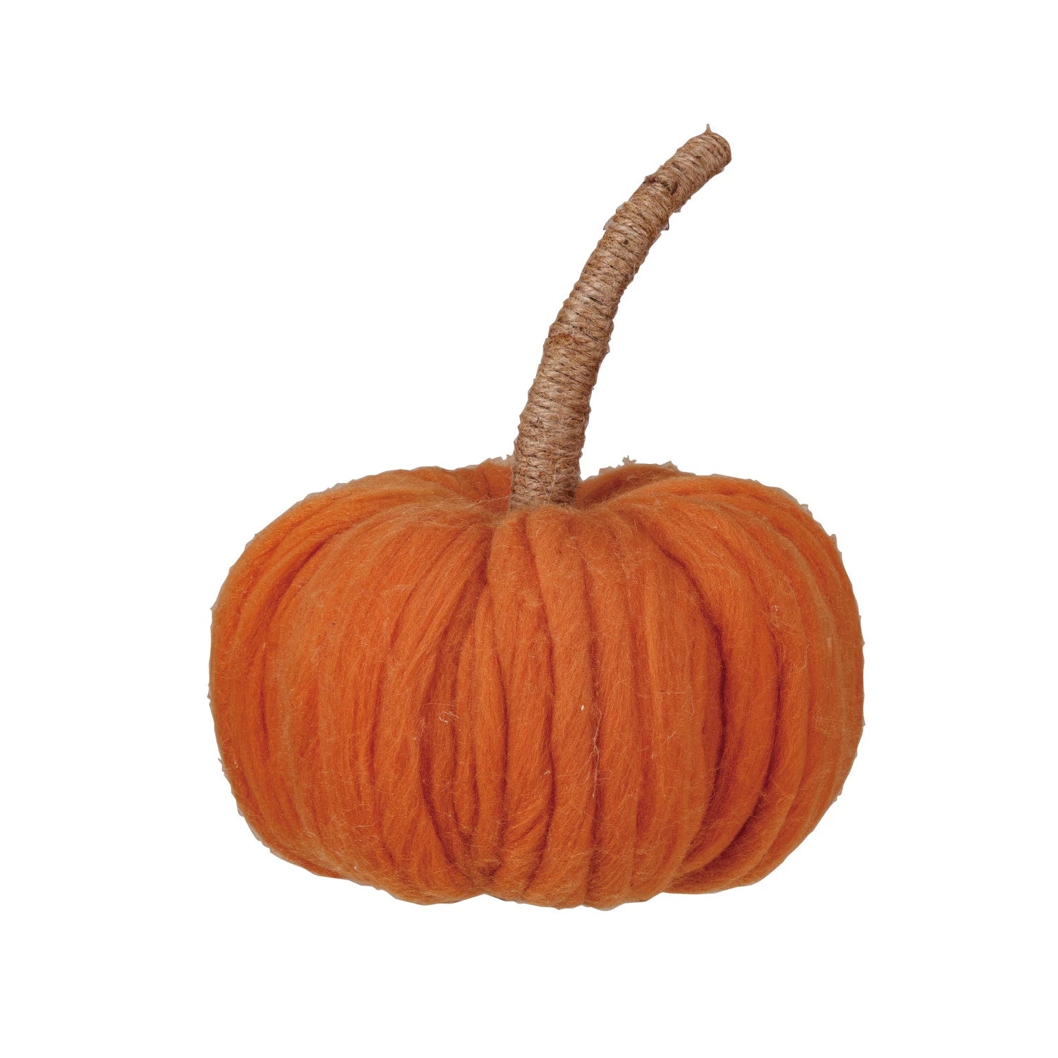 Wool Pumpkin with Jute Wrapped Stem