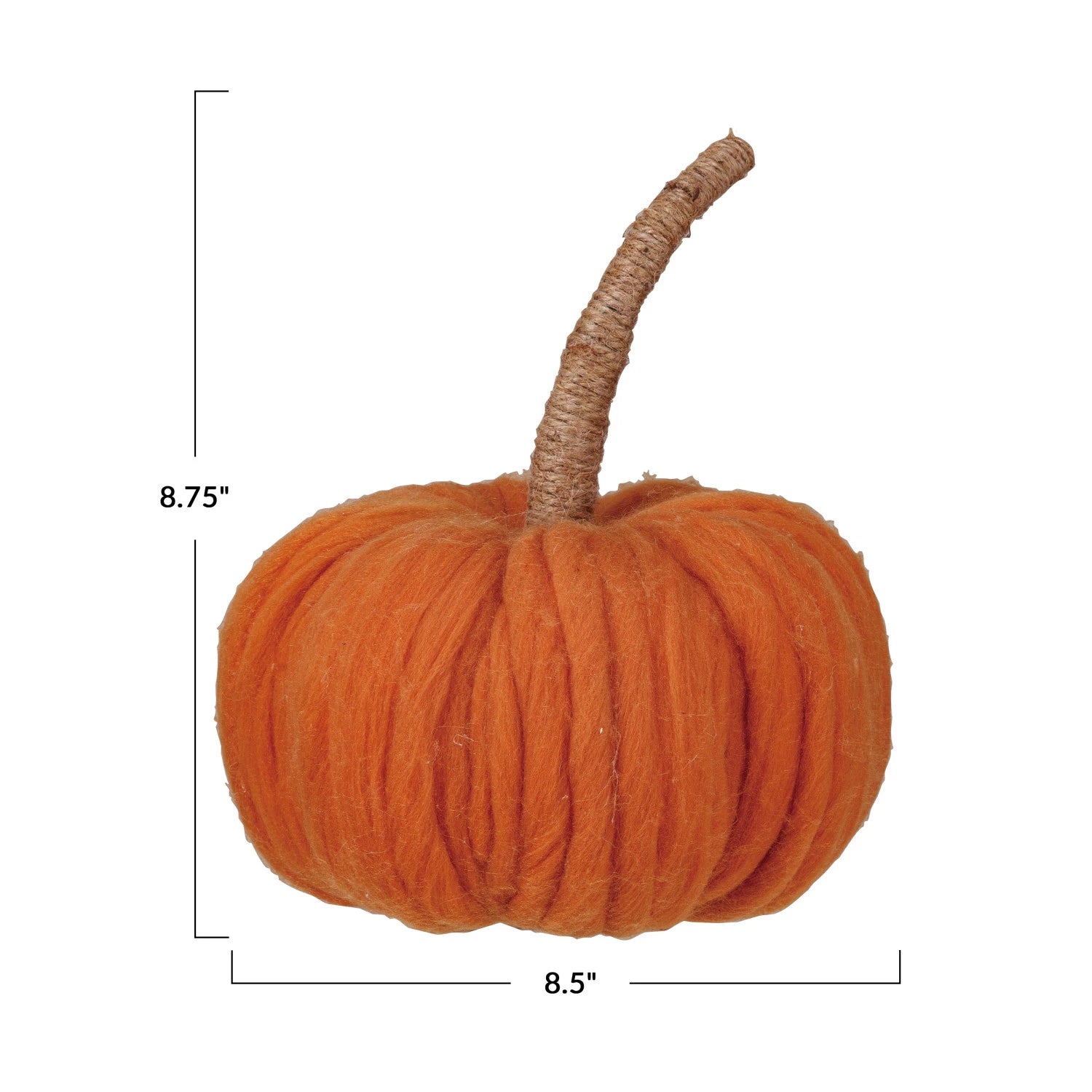 Wool Pumpkin with Jute Wrapped Stem
