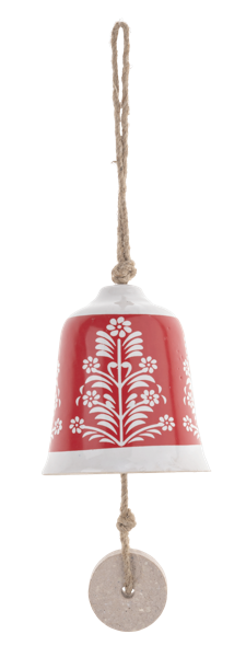 Red and White Bell Ornament