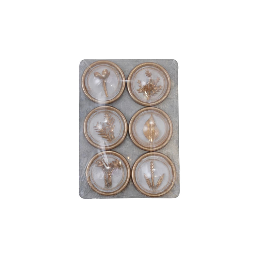 Gold Botanical Magnets on Metal Card