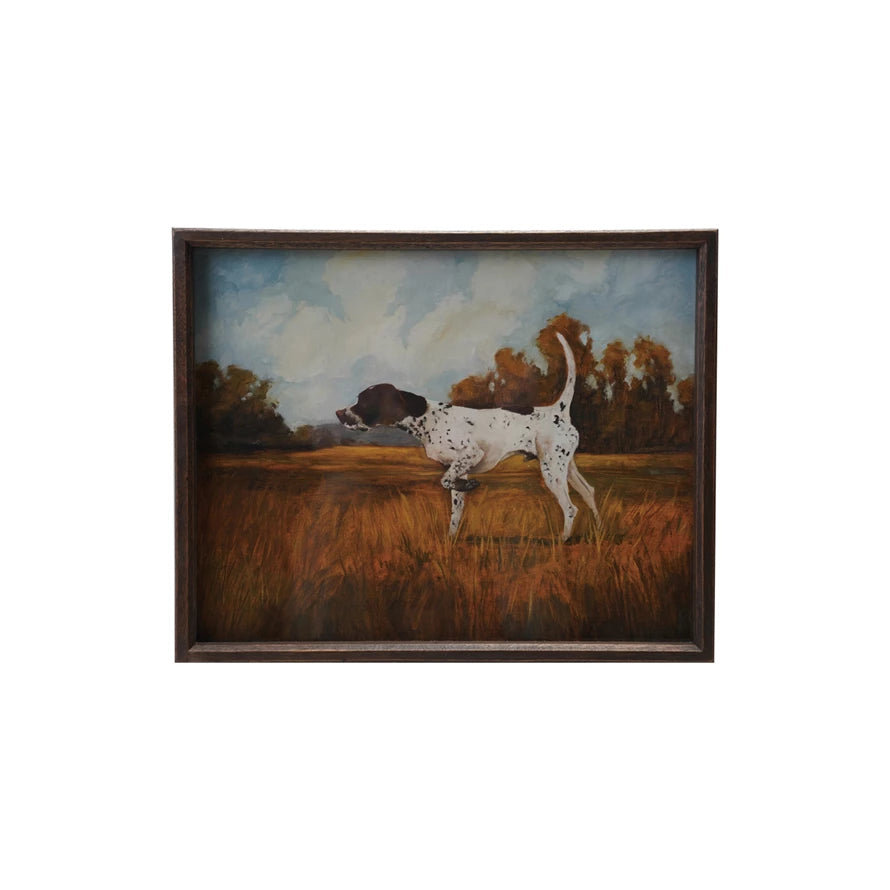 Pointer Dog Image Framed Wall Decor