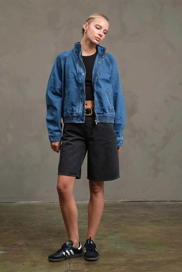 The Kadie Denim Bomber Jacket
