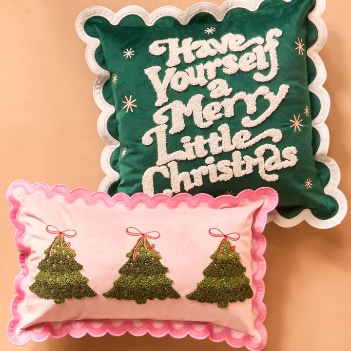 Scalloped Square Throw Pillow