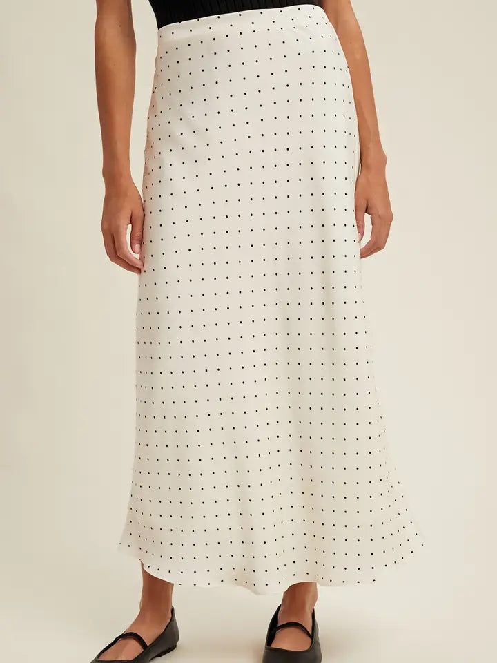 The Lucie Satin Midi Skirt