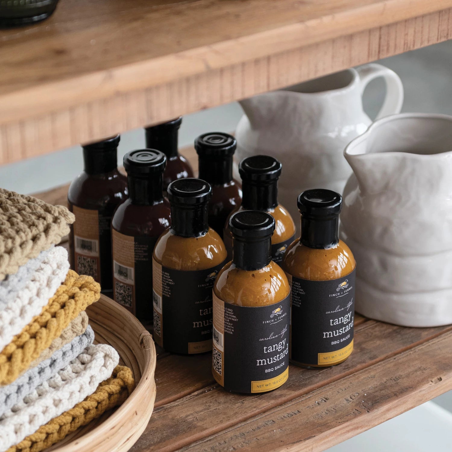 Product shoot of tangy mustard sauce.
