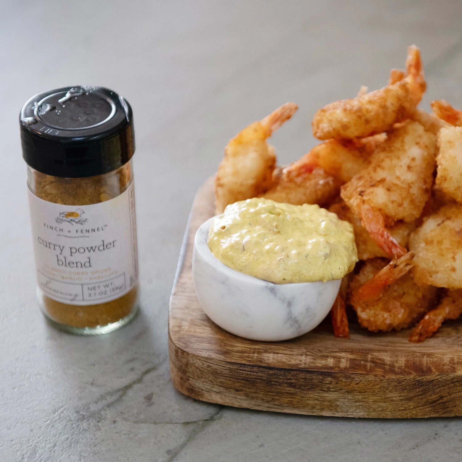 Product shoot of curry powder blend