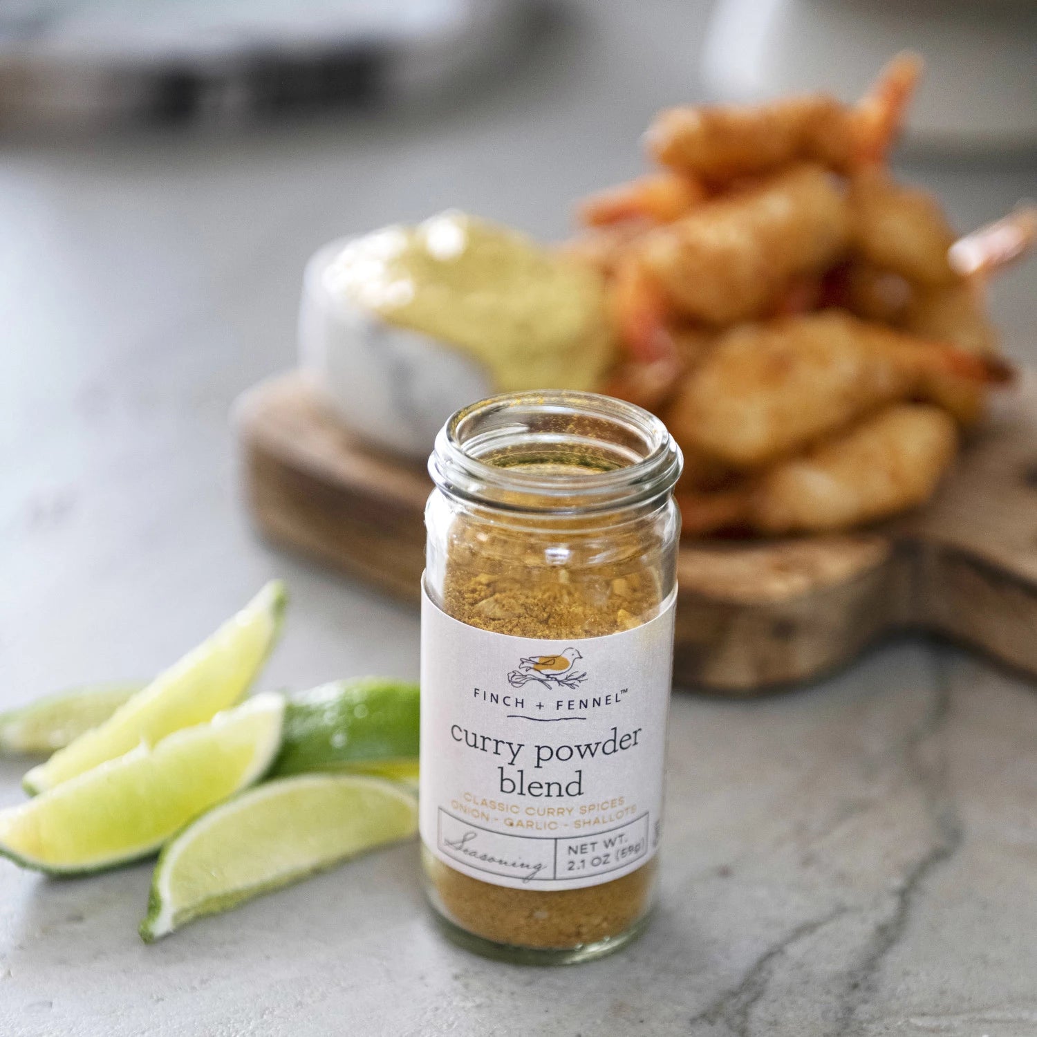 Product shoot of curry powder blend